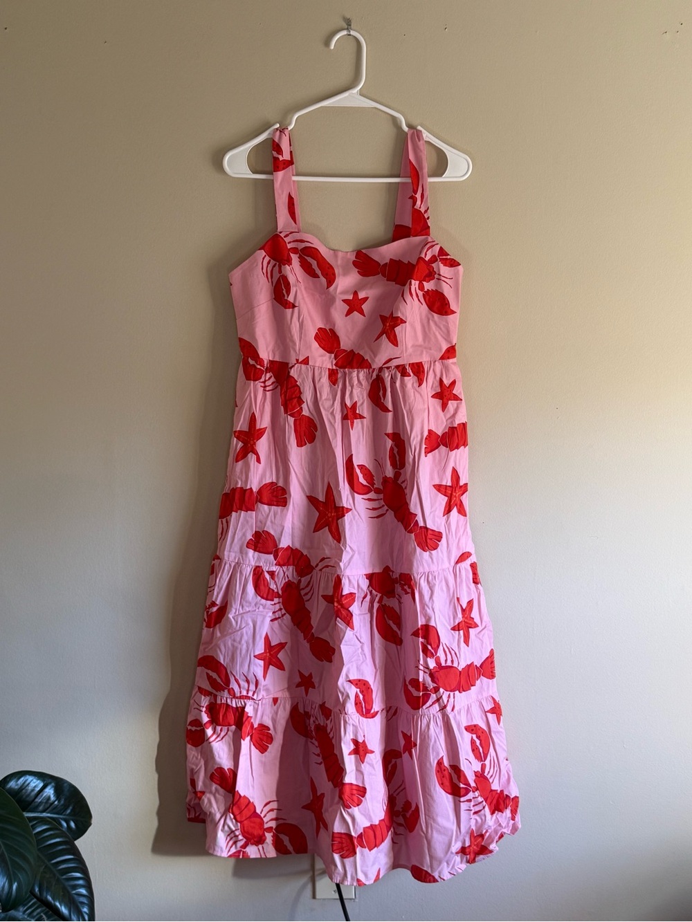 Pink & Red Lobster + Starfish Print Sundress for Women
